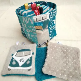 Panier + 12 lingettes 11 cm van et roadtrip