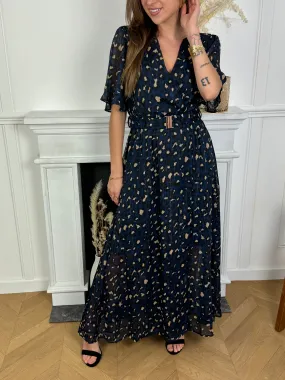 Robe longue bleu léopard : Shany