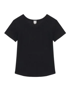 Tee Shirt Lison en lin noir
